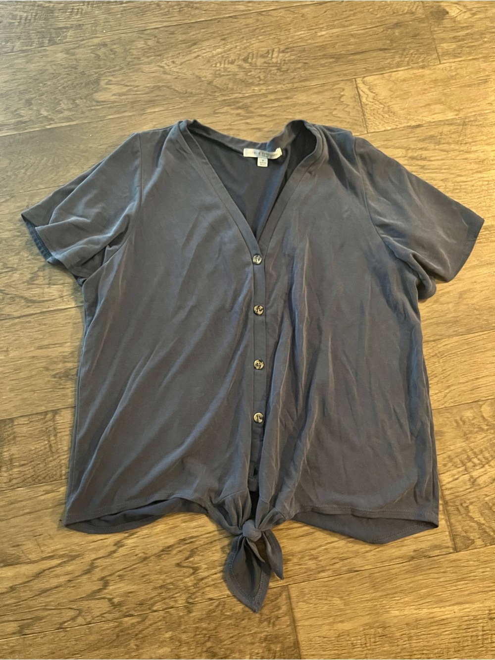 Green Envelope Button Front Top
